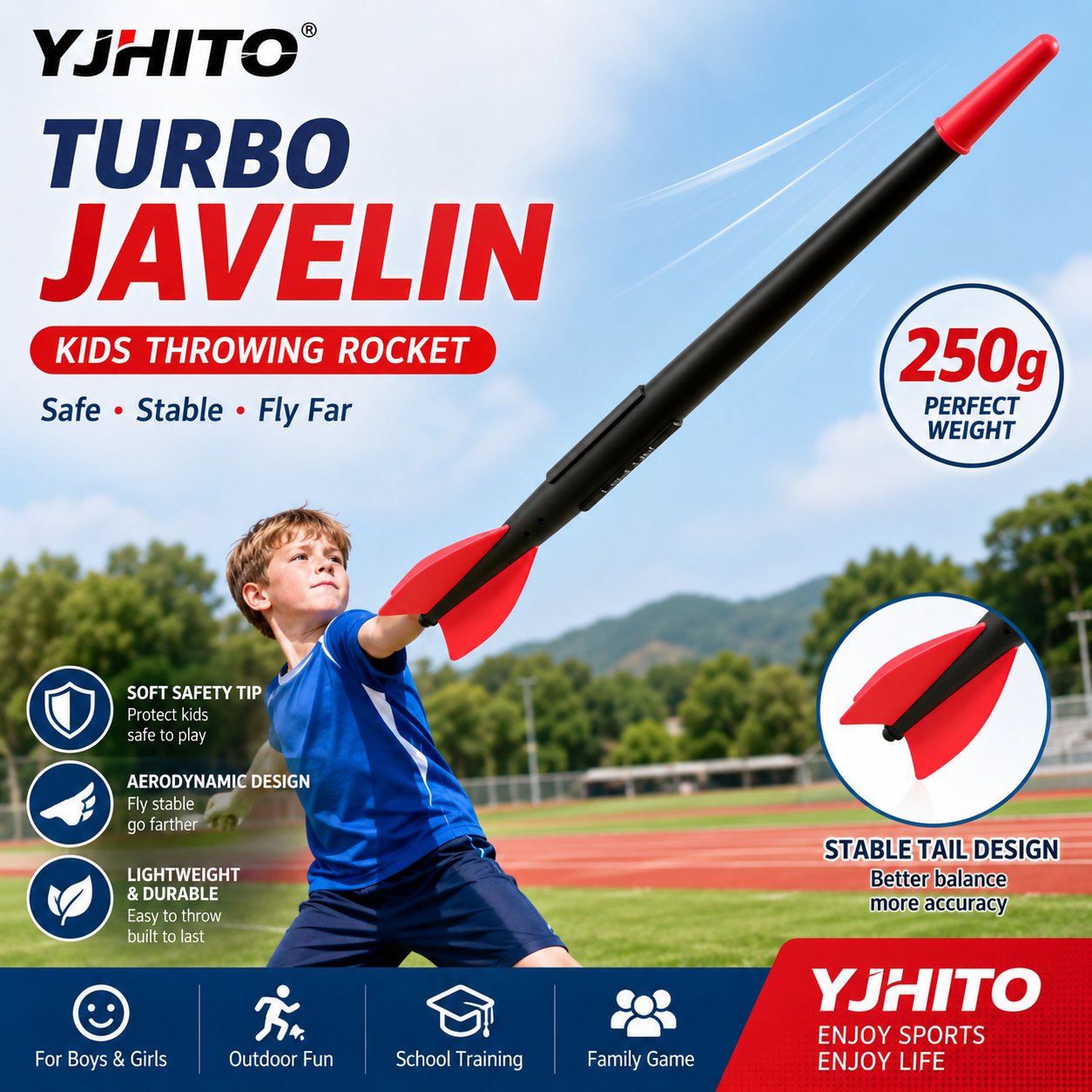 Javelin Throwing - Kids Turbo Javelin 250g Plastic Throwing