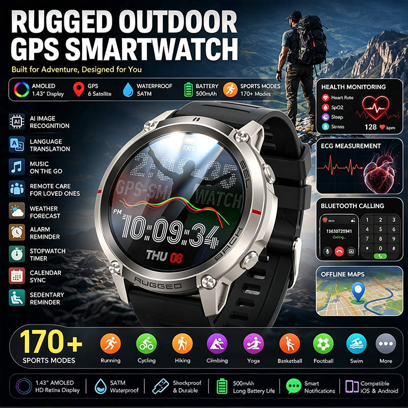 GPS Outdoor Sports Watch1.43 A - Sports Equipment In French incelemesi ve fiyatı