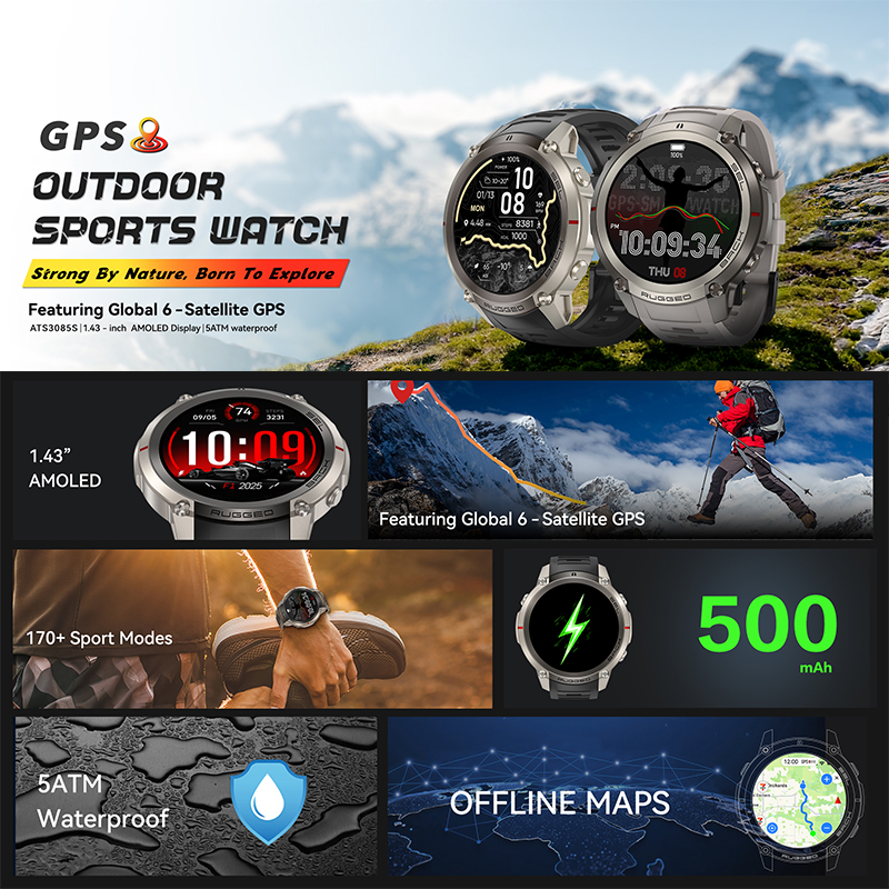 GPS Outdoor Sports Watch1.43 A - Sports Equipment In French incelemesi ve fiyatı
