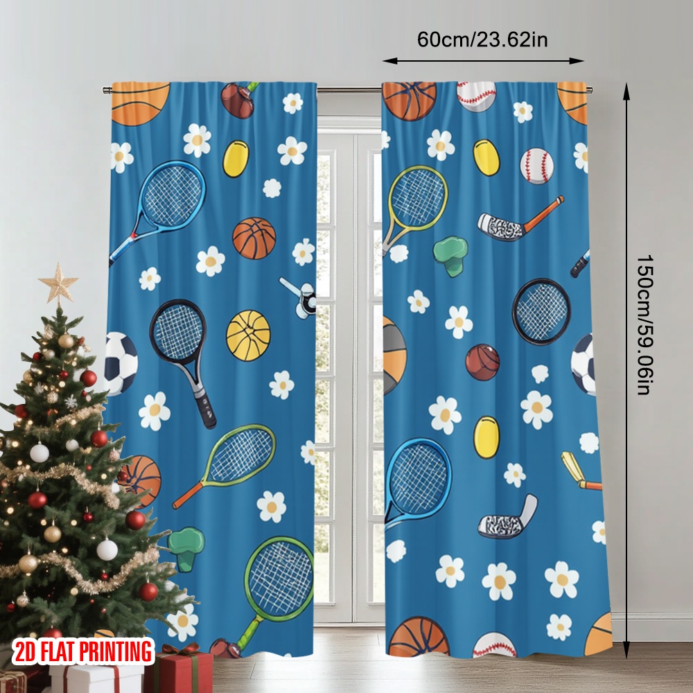 2pcs 2D flat printing Drapes S - Sports Equipment In French incelemesi ve fiyatı