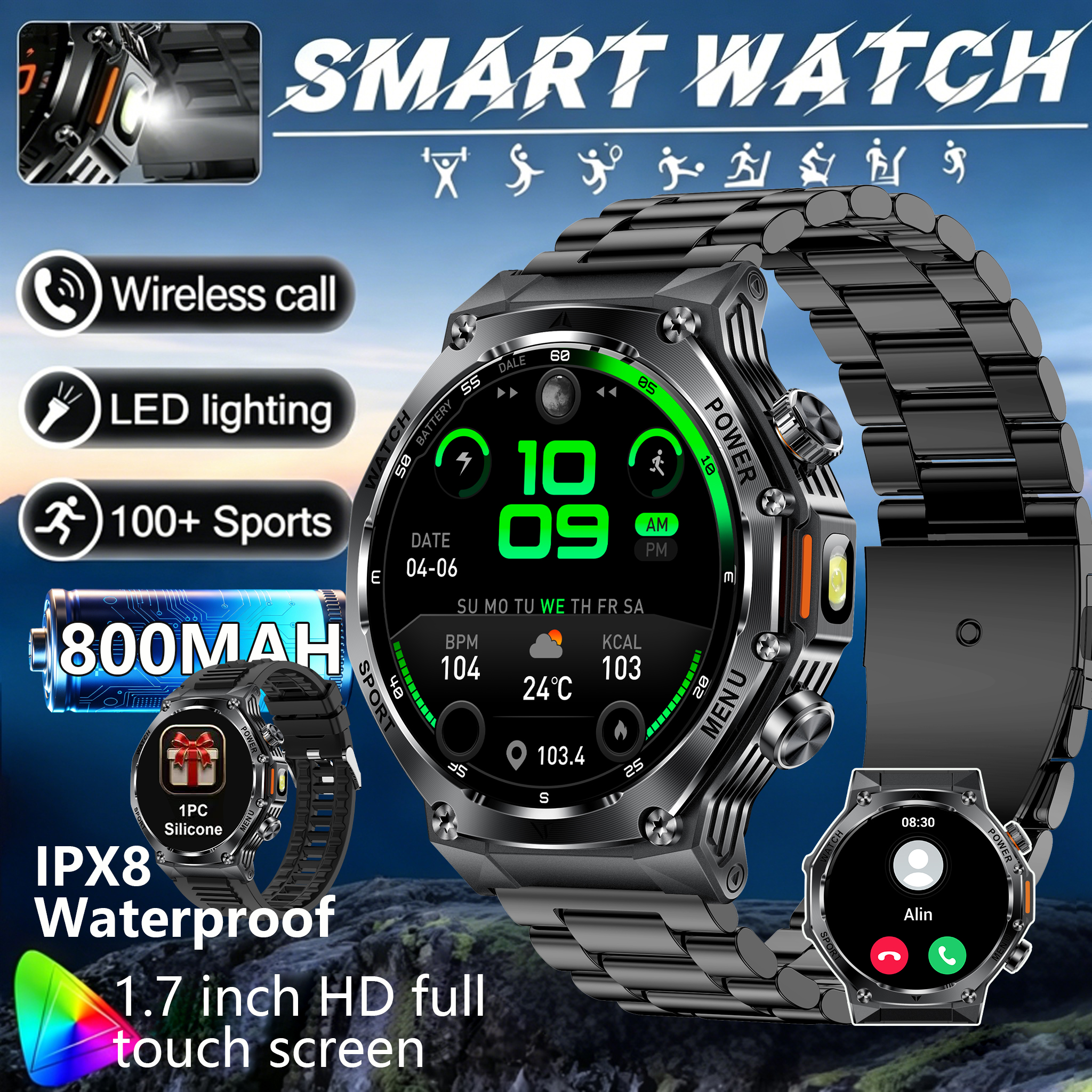 Tactical Style Smart Watch LED - Sports Equipment In French incelemesi ve fiyatı